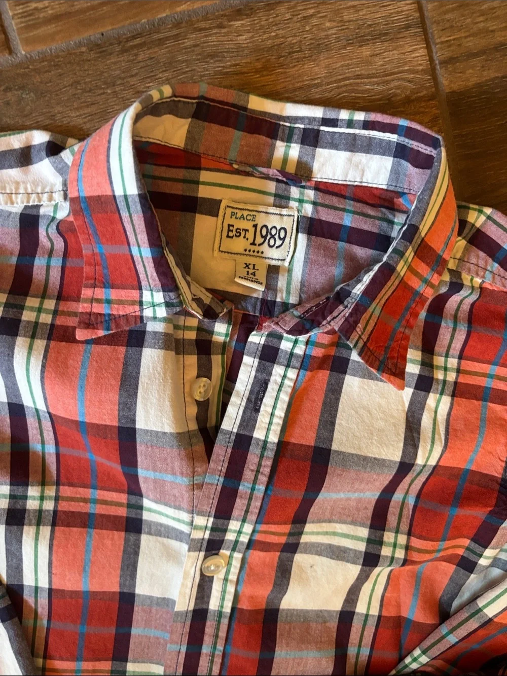 EUC The Children’s Place Boys’ Plaid Button-Down Shirts Lot (2)